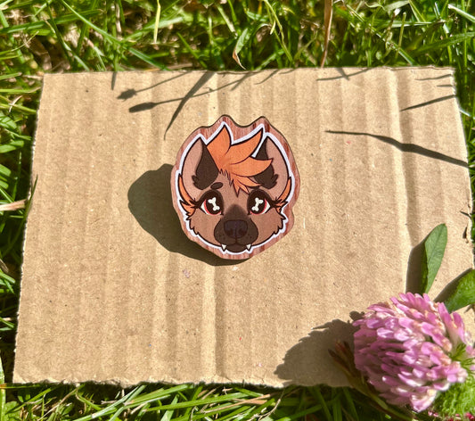 Pins en bois | Hyène 🌿🐾